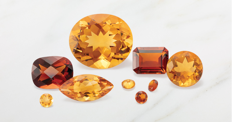 Cut and Polished Citrine Gemstones - Light to Dark Amber/Orange