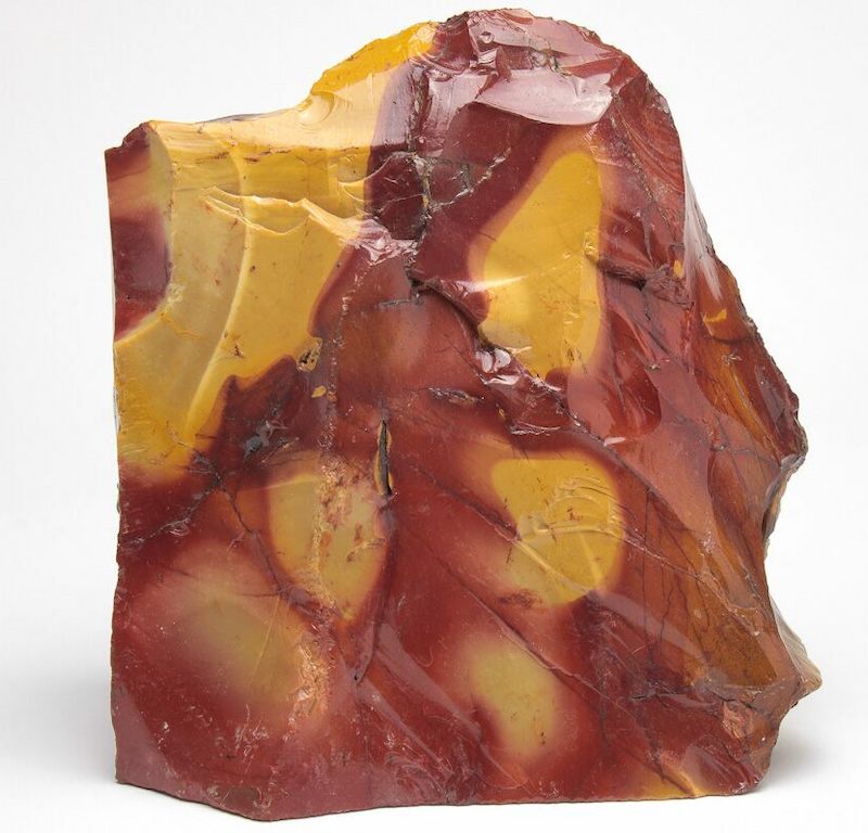 A red and yellow mookaite rock