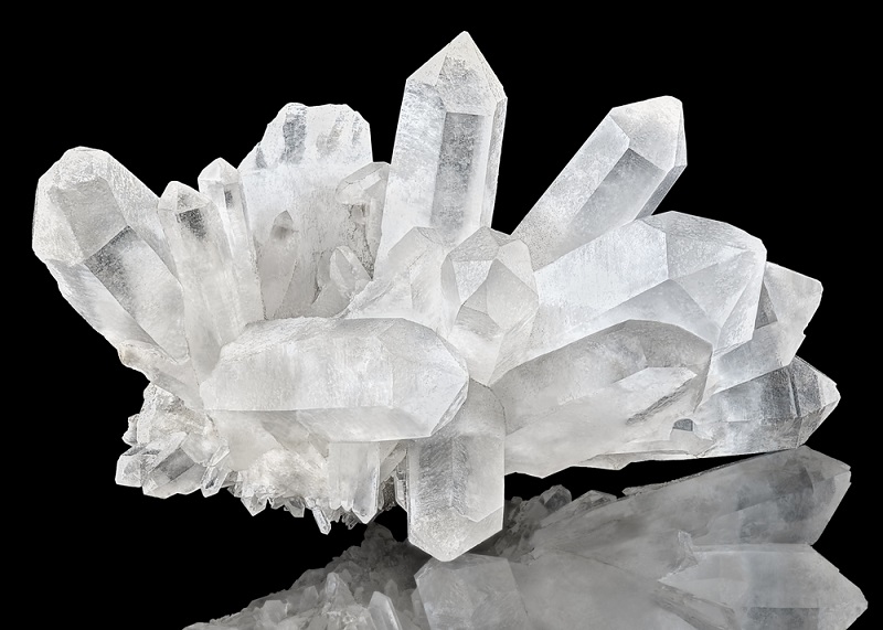 Crystal Quartz Cluster - clear to opaque white stone