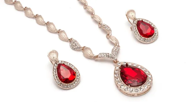 Ruby Necklace & Earrings