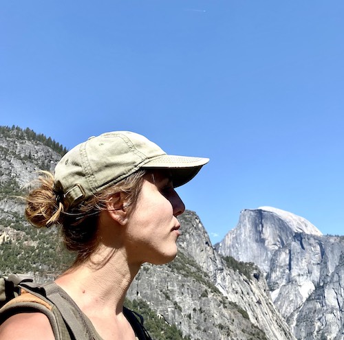 Katrina Bendz looking at Half Dome mountain in Yosemite